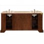 72" Bailey - Double Bathroom Vanity Travertine Top Lavatory Dual Sink Cabinet 0716