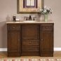 48" Alexis - Walnut Finish Cabinet Single Sink Bathroom Vanity Travertine Top 0718