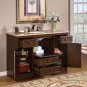 48" Alexis - Walnut Finish Cabinet Single Sink Bathroom Vanity Travertine Top 0718