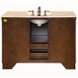 48" Alexis - Walnut Finish Cabinet Single Sink Bathroom Vanity Travertine Top 0718
