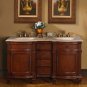 60" Esther - Double Sink Bathroom Vanity Cabinet Travertine Stone Countertop 0722