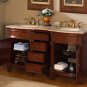 60" Esther - Double Sink Bathroom Vanity Cabinet Travertine Stone Countertop 0722