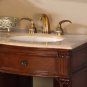 60" Esther - Double Sink Bathroom Vanity Cabinet Travertine Stone Countertop 0722