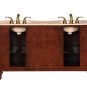 60" Esther - Double Sink Bathroom Vanity Cabinet Travertine Stone Countertop 0722