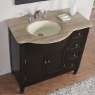 38" Kelston - Travertine Top Bathroom Sink Vanity Off Center Cabinet ( Left ) 0902