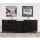 95" Kelston - Bathroom Furniture Double Sink Vanity Cabinet w/ Travertine Top 0902