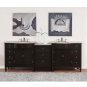 95" Kelston - Bathroom Furniture Double Sink Vanity Cabinet w/ Travertine Top 0902