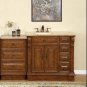 58" Empress - Cherry Finish Bathroom Furniture Off Center Left Side Sink Vanity 0904