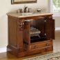 38.75" Bravia - Travertine Top Bathroom Sink Vanity Soft Close Hardware Cabinet 0907