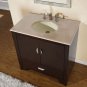 36" Ilene W - Single Sink Crema Marfil Marble Stone Top Bathroom Vanity Cabinet 0910