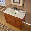 42" Frances W - Single Sink Bathroom Vanity Cabinet & Marble Top (Cherry Finish) 0911