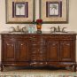 72" Grace - Bathroom Double Sink Vanity Cabinet Baltic Brown Granite Stone Top 8034