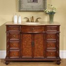48" Sicily - Single Bathroom Vanity Cabinet Ivory Sink & Travertine Stone Top 0193