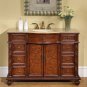 48" Sicily - Single Bathroom Vanity Cabinet Ivory Sink & Travertine Stone Top 0193