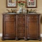 52" Adela - English Chestnut Finish Cabinet Bathroom Granite Double Sink Vanity 0180