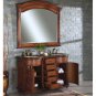 54" Stephanie - Stone Top Double Bathroom Sink Vanity (English Chestnut Finish) 0201