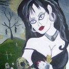 Love Not Recieved in Life Gothic Goth Dark Morbid Girl Art Painting