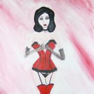 The Burlesque Queen Pin Up Girl Gothic Goth Art Painting