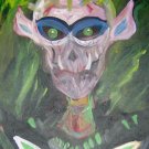 Chartreuse Inferno Alien Creature Weird Stange Art