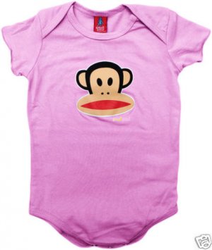 PAUL FRANK SMALL PAUL JULIUS ONESIE PINK NEW