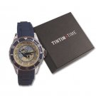 TINTIN TRAVEL AIRPLANE BLUE RUBBER BAND WATCH NEW