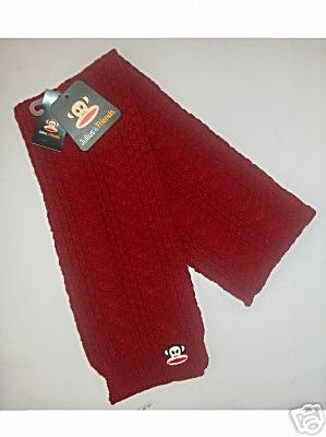 PAUL FRANK RED JULIUS CABLE SCARF NEW