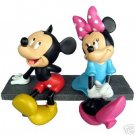MICKEY & MINNIE ON BENCH STATUE (IMPORT) DISNEY NEW