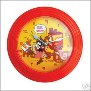 TAZMANIAN DEVIL CHOCO WALL CLOCK RARE IMPORT NEW