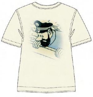 CAPT. HADDOCK BEIGE T-SHIRT NEW TINTIN OFFICIAL LICENCE