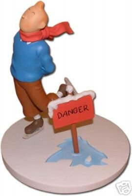 TINTIN SKATING RESIN STATUE  LEBLON RARE/ SOLD OUT NEW