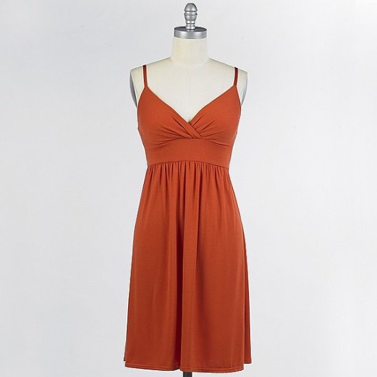 Burnt Orange V-Neck Dress (C4-802)
