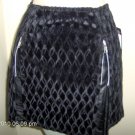 Black leopard fuzzy mini skirt - Large