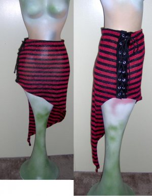 Black and red stripes skirts - Medium