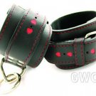 Restraint Wrist Leather with Red Hearts
