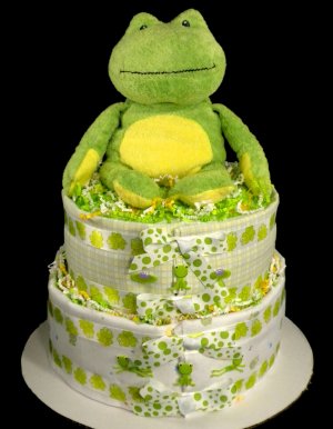 Neutral Diaper Cake Frog Baby Shower Diaper Cake Baby Shower