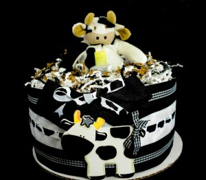 cow diaper cake