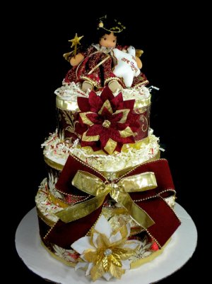 angel diaper cake