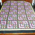 Carpenter's Square Quilt - Black Back - "75 X 90"