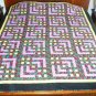 Carpenter's Square Quilt - Black Back - "75 X 90"