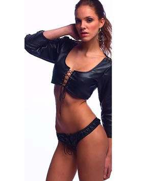 Vinyl long sleeve top and thong Code: YF8726