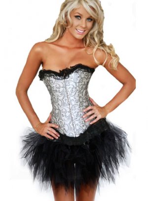 Designer Brocade Corset with Tutu Lace Skirt SZ M Code: AM2644A