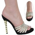 Vicaro 3220 4 3/4" Heel / Black with Gold Swarovski r/s