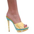Vicaro 3256 6" Heel/ yellow print snake leather, 6" yellow aba cork