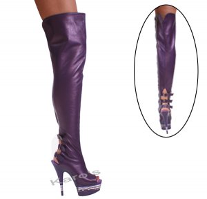 Karo Purple leather, 6" black la Style: 3243-T/H-6" Heel