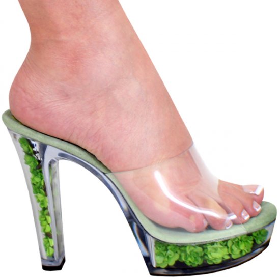 Karo's 5" Clear/Green Flowers Style: 0555-Nova