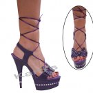Karo purple leather, 6" swarovski r/s Style: 3238-6" Heel