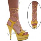 Karo Yellow leather, 6" swarovski r/s Style: 3238-6" Heel