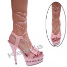 Karo Pink leather, 6" swarovski r/s Style: 3238-6" Heel
