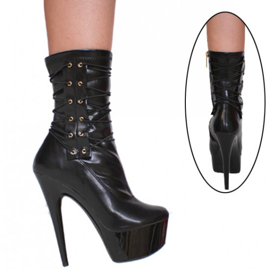 Prima Black Leather, 6" Black Style: P01