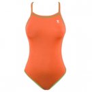 TYR Double Binding Reversible Swimsuit (Orange & Green) Size: 28